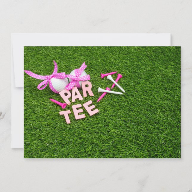 Tee - shirts de golf Par Tee invitation à la fête  (Devant)