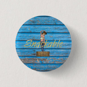 TEE Snackable Ladies T-Shirts 1 Inch Round Button