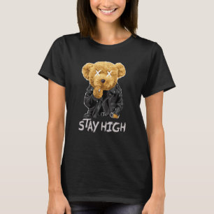 Tee Stay High Bear Doll in Leather Jacket Holding