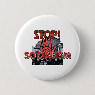 TEE Stop Socialism 2 Inch Round Button