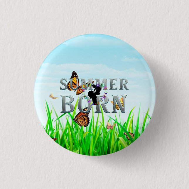 TEE Summer Born 1 Inch Round Button (Front)