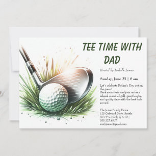 Tee Time avec Papa Invitation de fête de la fête d