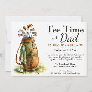 Tee Time avec Papa Invitation de fête de la fête d