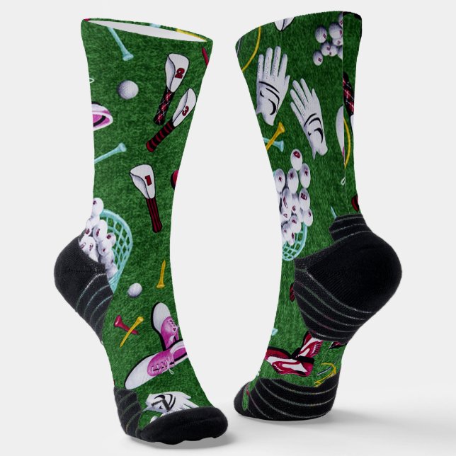 Tee Time Girly Golf Socks (Angled)
