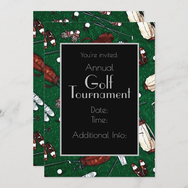 Tee Time Golf Tournament Invitation (Front/Back)