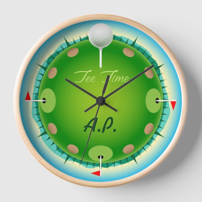Tee Time Golf Wall Clock (Front)
