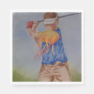 TEE TIME MONOGRAM PARTY NAPKIN