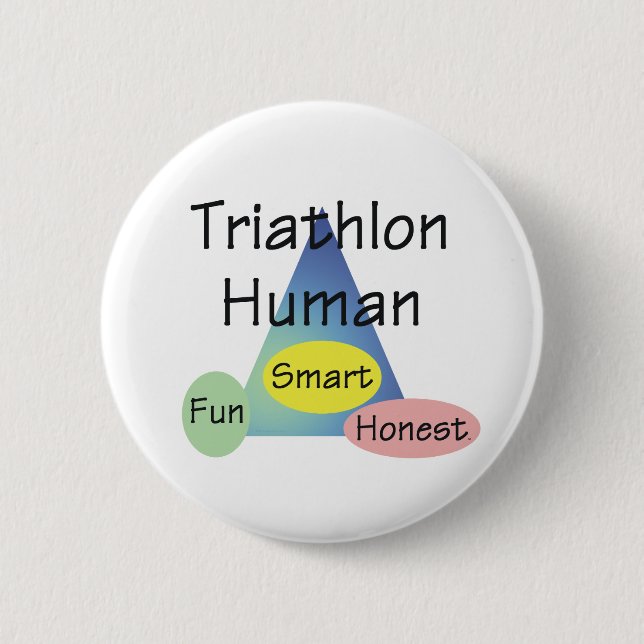 TEE Triathlon Human 2 Inch Round Button (Front)