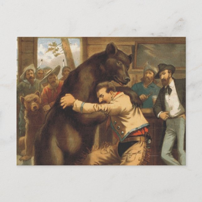 TEE Wild West Wrestling Postcard (Front)