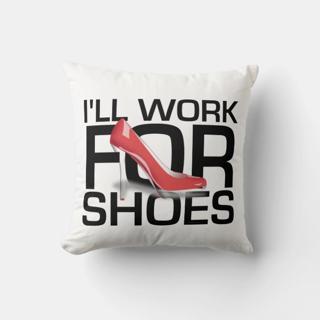 TEE Work for Shoes Throw Pillow (Front)