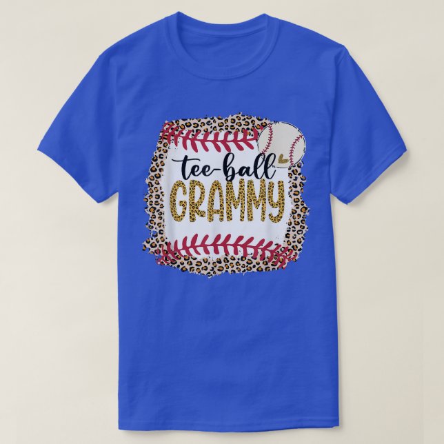 Teeball Grammy, Leopard Teeball Grammy For Softbal T-Shirt (Design Front)