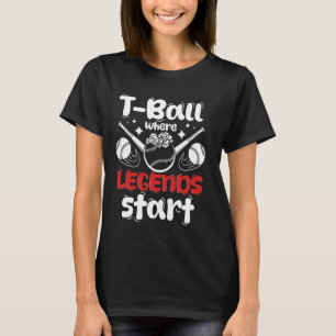 Teeball Mom Grandma Catcher Outfield T-Ball T-Shirt