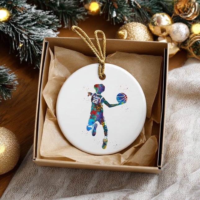 Teen Basketball Player Ceramic Ornament (Creator Uploaded)