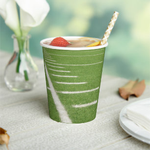 Teen Birthday Yard Lines Green Field Football Paper Cups