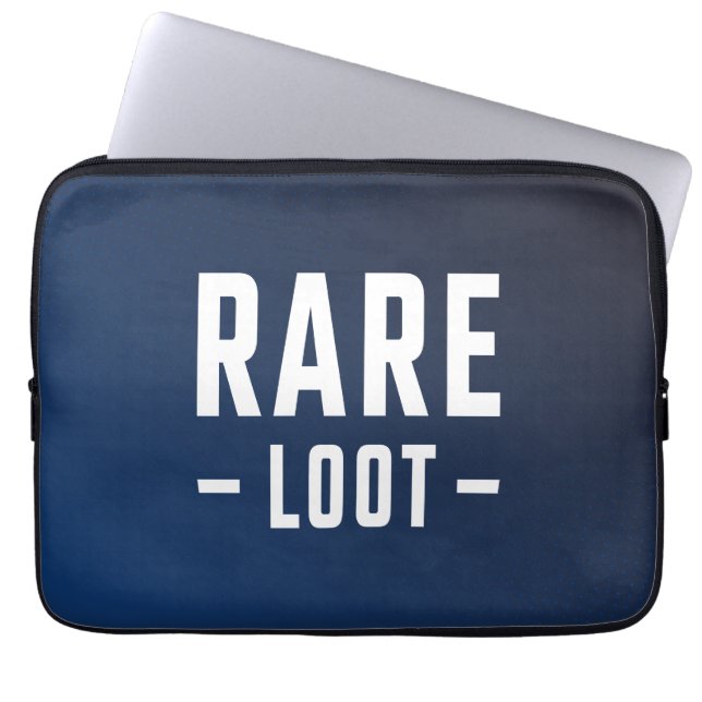 Teen Boy Gamer Rare Loot Blue Typography Laptop Sleeve (Front)