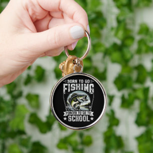 Teen Boys Fishing Forced to Go to School Keychain
