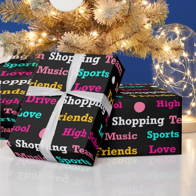 Teen Dream Cheerleader Pattern  Wrapping Paper (Holidays)