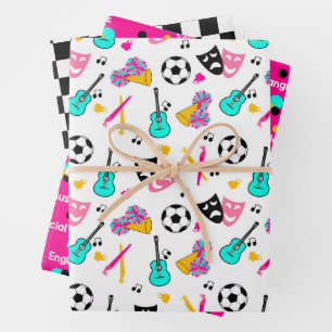 Teen Dream Cheerleader Pattern  Wrapping Paper Sheet