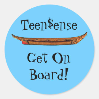 teen$ense, classic round sticker