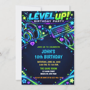 Teen Gaming Gamer Boy Video Game Player Birthday Invitation