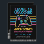 Teen Gaming Gamer Boy Video Game Player Birthday Invitation<br><div class="desc">Cool and awesome design for teenagers,  boys or girls who love playing video games,  console gaming or pc gaming. Perfect for gamer theme birthday party. You can customize the wording to fit other occasions.</div>