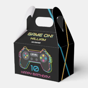 Teen Gaming Gamer Video Game Player Neon Birthday Favor Box