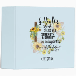 Teen Goddaughter Gift - Personalized Proverb Quote Binder
