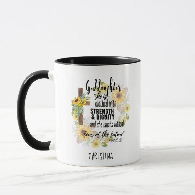 Teen Goddaughter Gift - Personalized Proverb Quote Mug (Left)
