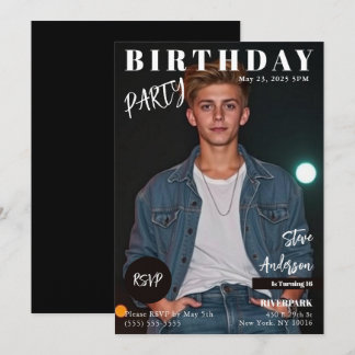 Teen Magazine Cover Birthday Invitation