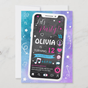 Teen Music Star Birthday Invitation