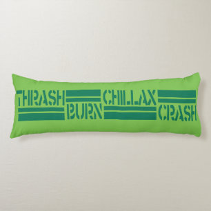 Teen Skater Chillax 2 Sided Lime Green Body Pillow