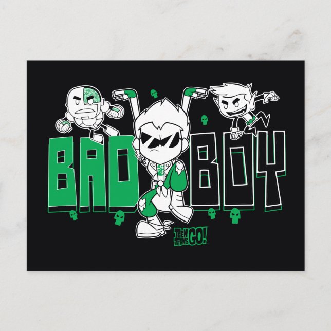 Teen Titans Go! | "Bad Boy" Robin, Cyborg, & BB Postcard (Front)