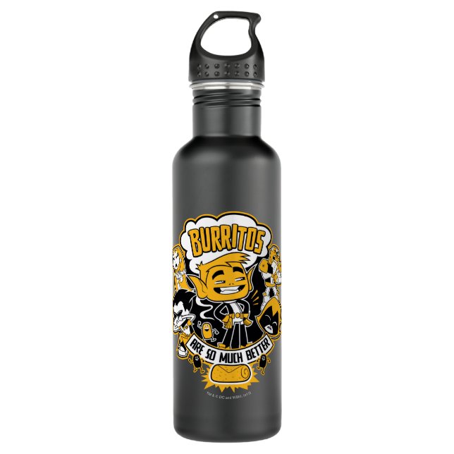 Teen Titans Go! | Beast Boy "Burritos Are Better" 710 Ml Water Bottle (Front)