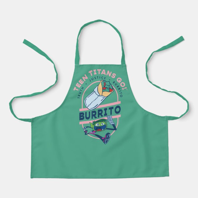Teen Titans Go! Beast Boy "Truth Justice Burrito" Apron (Front)