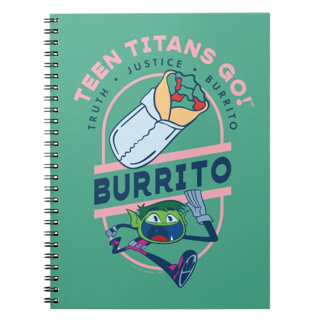 Teen Titans Go! Beast Boy "Truth Justice Burrito" Notebook (Front)