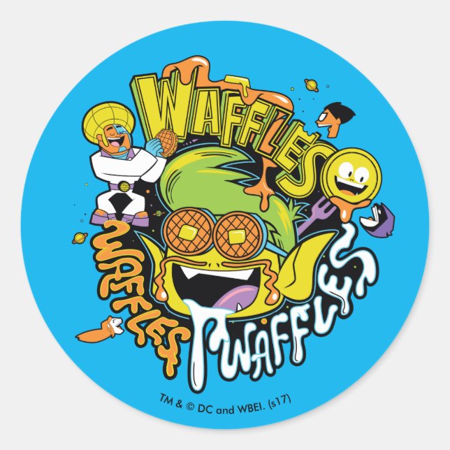 Teen Titans Go! | Beast Boy Waffles Classic Round Sticker (Front)
