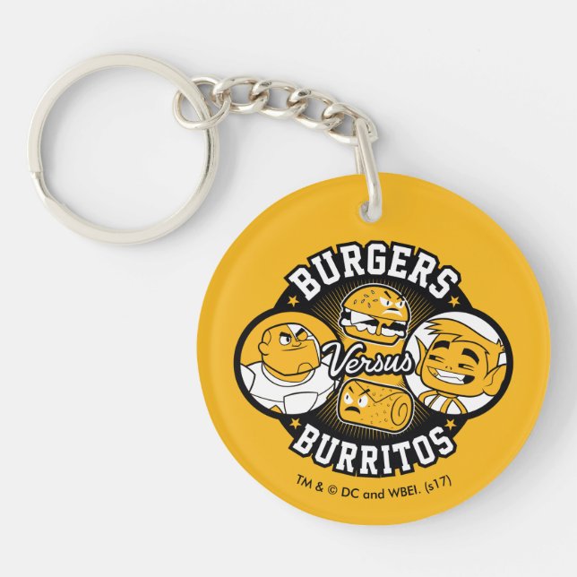 Teen Titans Go! | Burgers Versus Burritos Keychain (Front)