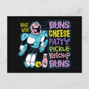 Teen Titans Go! Cyborg Burger Rap Postcard