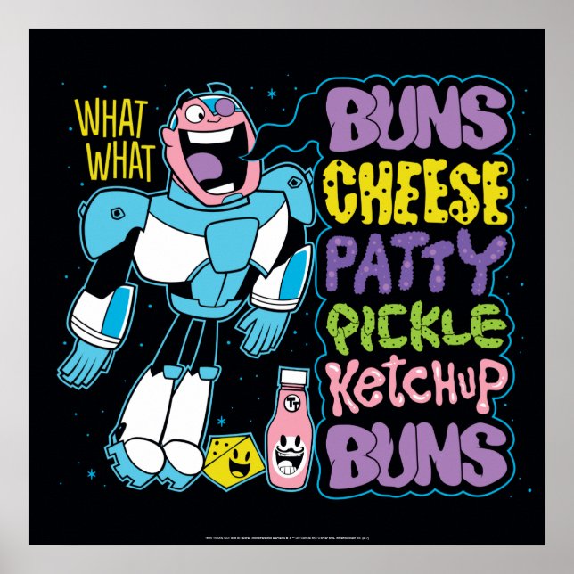 Teen Titans Go! | Cyborg Burger Rap Poster (Front)