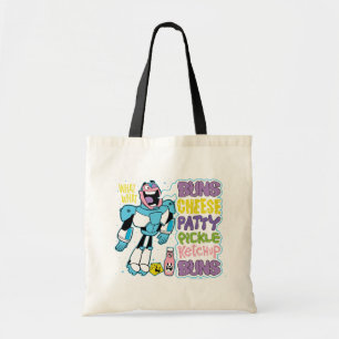 Teen Titans Go!   Cyborg Burger Rap Tote Bag