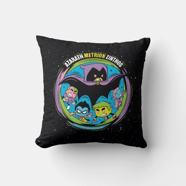 Teen Titans Go! | Raven "Azarath Metrion Zinthos" Throw Pillow (Front)