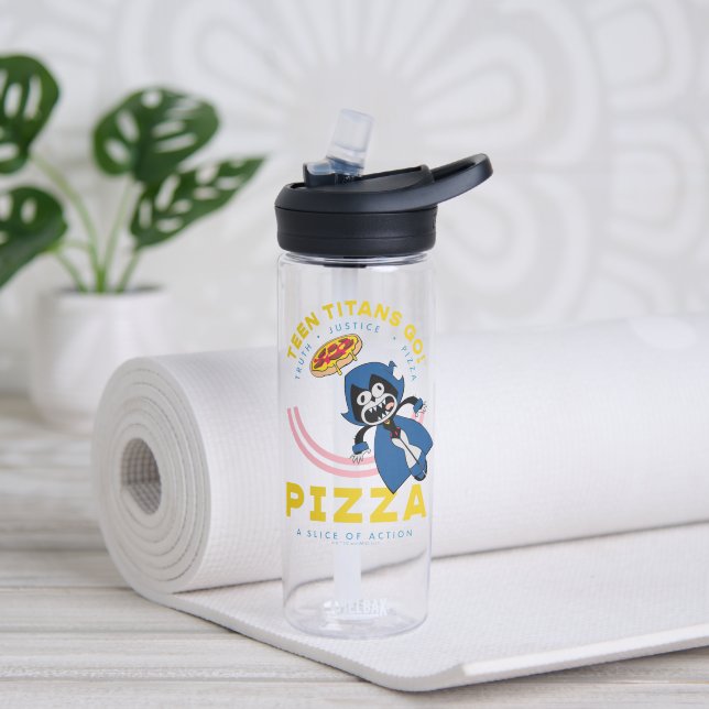 Teen Titans Go! Raven "Truth Justice Pizza" Water Bottle (Yoga)