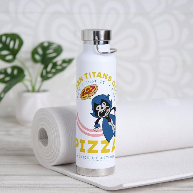 Teen Titans Go! Raven "Truth Justice Pizza" Water Bottle (Yoga)