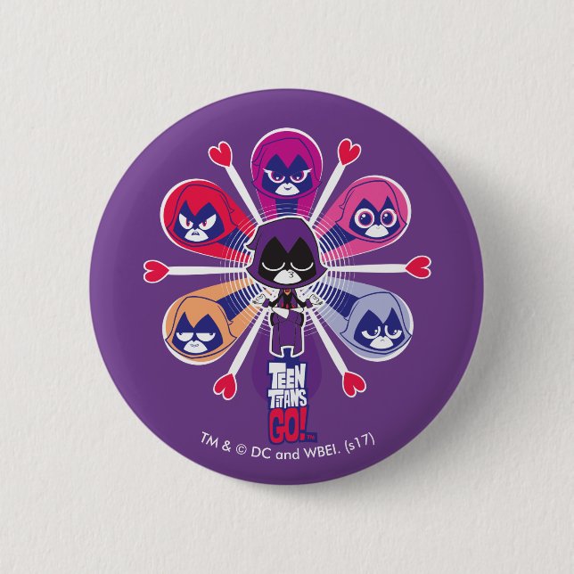 Teen Titans Go! | Raven's Emoticlones 2 Inch Round Button (Front)