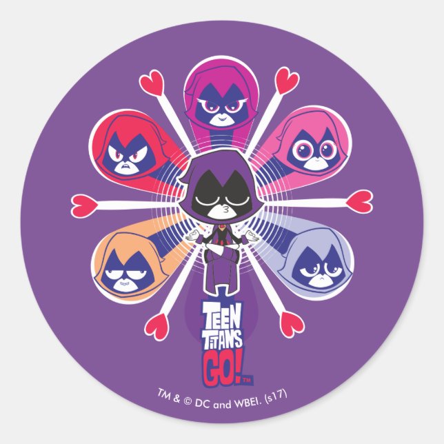 Teen Titans Go! | Raven's Emoticlones Classic Round Sticker (Front)
