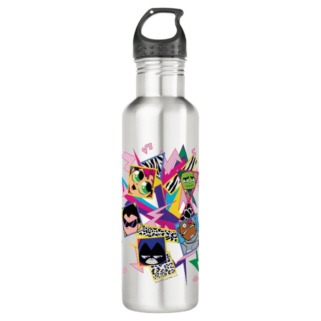 Teen Titans Go! | Retro 90's Group Collage 710 Ml Water Bottle (Front)