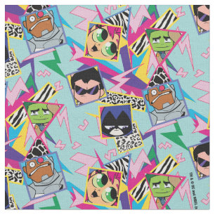 Teen Titans Go!   Retro 90's Group Collage Fabric