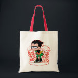 Teen Titans Go! | Robin Booty Scooty Buns Tote Bag<br><div class="desc">Robin does the "Booty Scooty" dance within this funny typography graphic that reads: " Buns Are Not Just For Burgers". Cyborg makes Robin do this embarrassing dance in order to get back into their tower, which is an homage to The Goonies' "Truffle Shuffle" and the rest of this tv episode...</div>