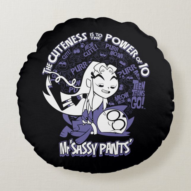 Teen Titans Go! | Starfire & Mr Sassy Pants Round Pillow (Front)