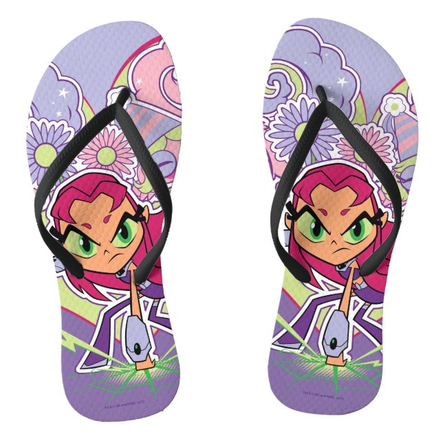 Teen Titans Go! | Starfire's Heart Punch Graphic Flip Flops (Footbed)